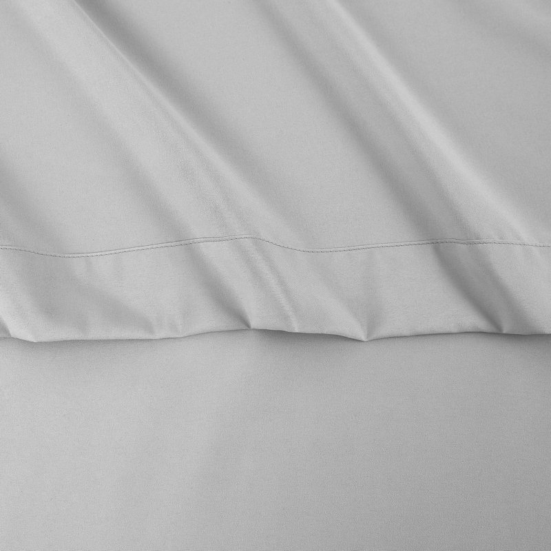 Single Flat/Top Sheet Only, Ultra Soft Double Brushed Microfiber, Twin Flat Sheet, Silver