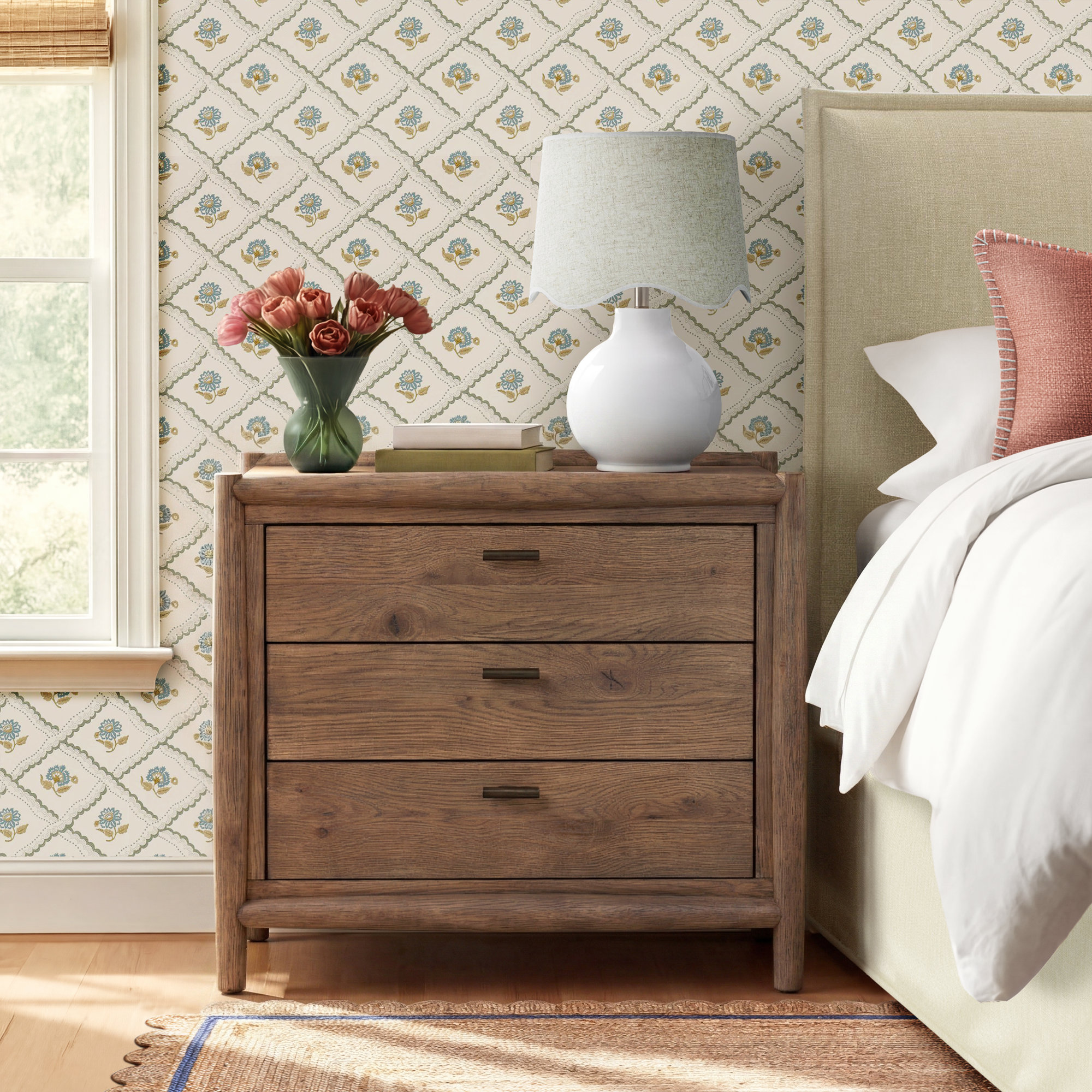 Cayenne 3 - Drawer Nightstand, Weathred Oak