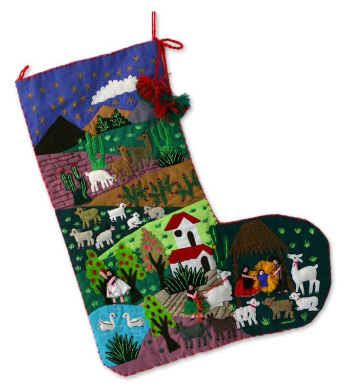 Chaussette de noël en chef de pérou