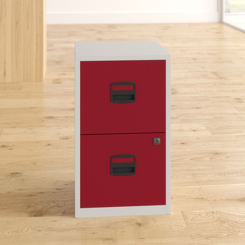 40 cm W 2 -Drawer Filing Cabinet, Red