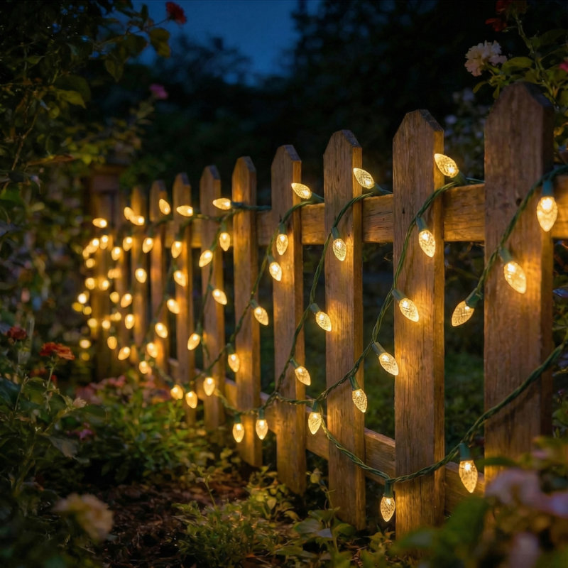 20FT Outdoor String Lights Battery Operated with 8 Modes 60-Bulb LED String Lights waterproof for patio,garlands (set of two,Warm White & Multicolor)