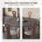 Sintered Stone Solid Wood Ash gray and brown Dining Table-107928678