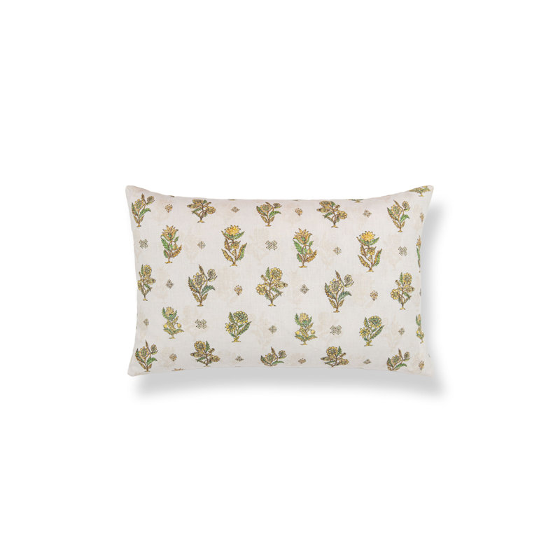 CALICO PILLOW, Lemongrass, Rectangle 14"H x 22"W
