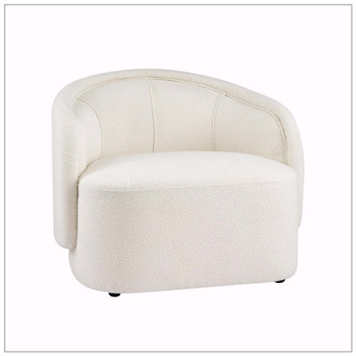 Accent Chair Curved Boucle