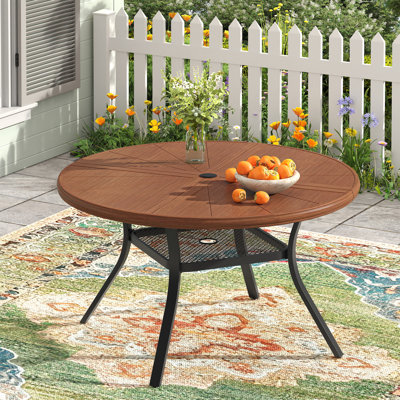 40.6" Round Aluminum Patio Dining Table