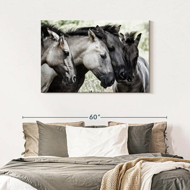 Van Den Four Konik Horses, 30" H x 45" W