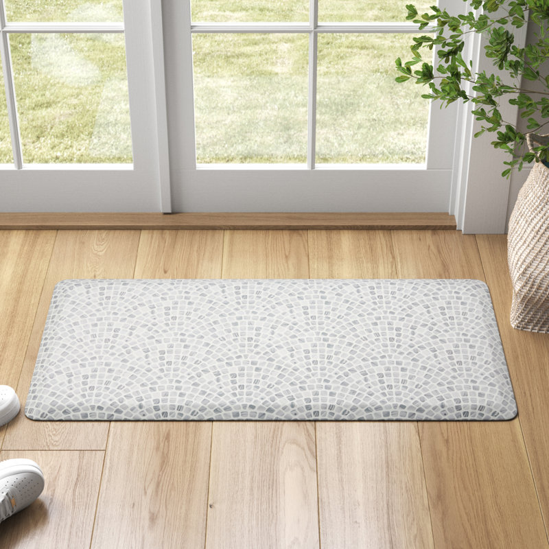 Colunga Geometric Water Resistant Anti-Fatigue Non-Skid Kitchen Mat, Rectangle 1'8" x 3'3"
