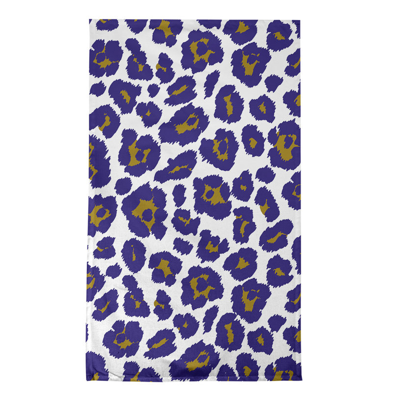 Tea Towel Kitchen Towel, Polyester, White/Purple/Yellow