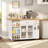 Kitchen Island Cart With Drop Leaf and Charging Station, Rolling Kitchen Island With Locking Wheels, 2 Storage Drawers-677292090