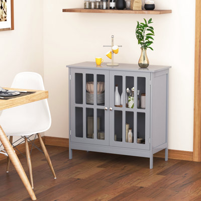 Buffet gris - Buffet 2 portes Buffet. Pour les salons. Élégant. Buffet Made, console avec rangement. Idéal pour un usage domestique. Fabrication, grande capacité. H 31,5 po x l 14,25 po
