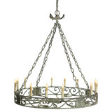 Sparta 12 - Light Candle Style Wagon Wheel Chandelier