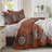 3-Piece Quilt Set - Lightweight Microfiber Bedspread & 2 Pillow Shams, Mandala Boho Pattern, Oversized 98x106 Inches, All-Season Bed Cover-114249341-114249339