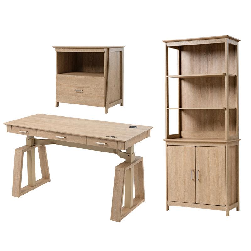 Ensemble de bureau d'écriture rectangulaire configurable 3 pièces Radnor