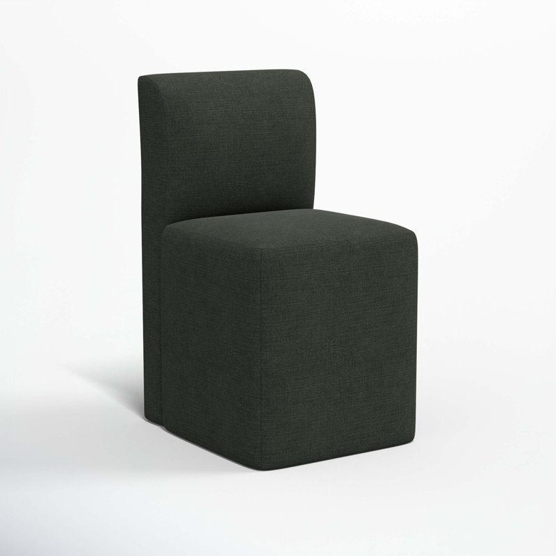 Mendy Upholstered Dining Chair, Classic Black Linen
