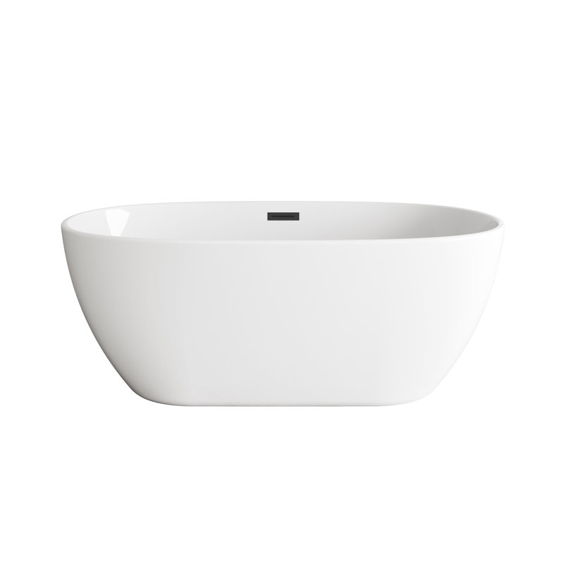 Thermopolis 59'' x 28.3'' Soaking Acrylic Bathtub, Matte Black