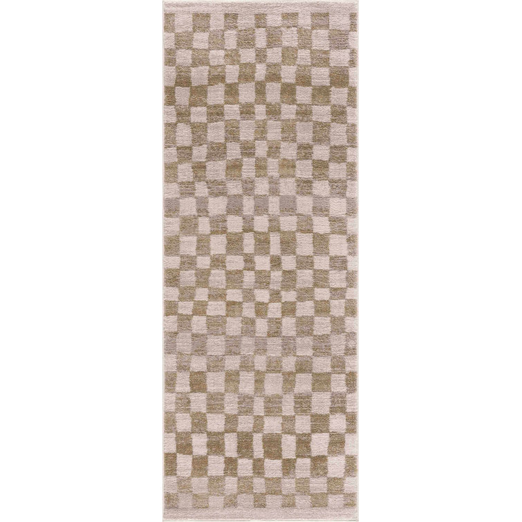 Jasha Checkered Beige/Brown Area Rug