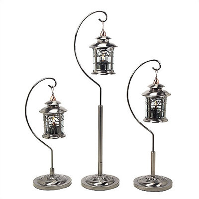  3 pc. Arch Inlay Oil Lantern Set