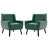 Jaqueze Upholstered Green Faux Leather Tufted Square Arm Accent chair-820513875