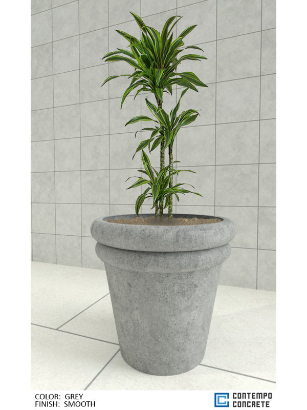 Jardinière Grand Freya, Gris lisse