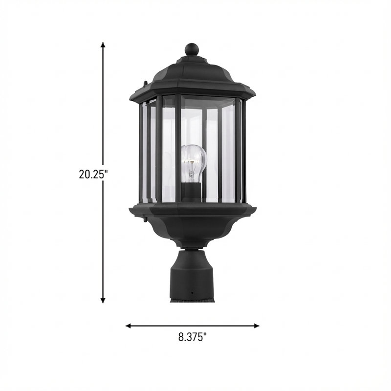 Kent One Light Outdoor Post Lantern from Generation Lighting , Black