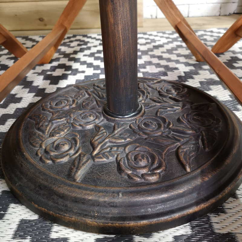 Patio Dining Set with, 6 Pieces: Table, 4 Chairs, Umbrella