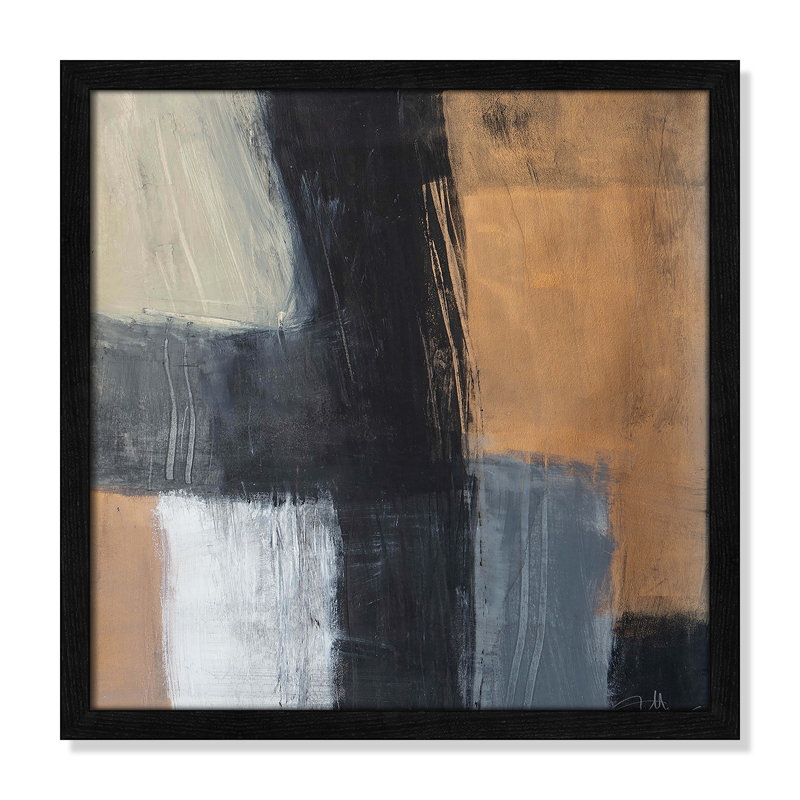 «Metallic Slate II» par Casa Fine Arts, Cadre noir mince, H 17 po x l 17 po x P 0,75 po