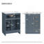 Meuble-lavabo 24 po avec lavabo intégré en céramique, meuble-lavabo simple avec 1 porte et 3 tiroirs pour salle de bain petite et moyenne, bleu-349042834