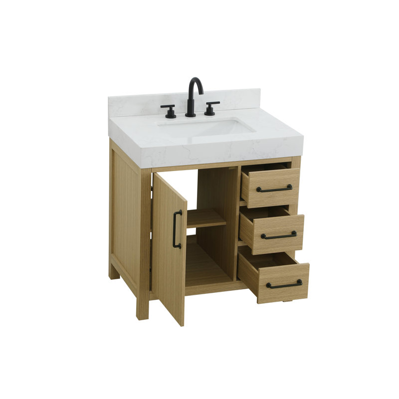 32 inch Single Bathroom Vanity_Traditional_VF60632-BS, Honey Brown