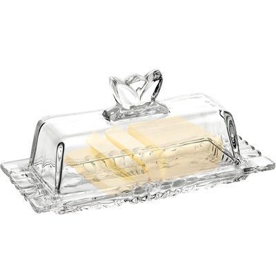 Symple Stuff Frostley Glass Butter Dish