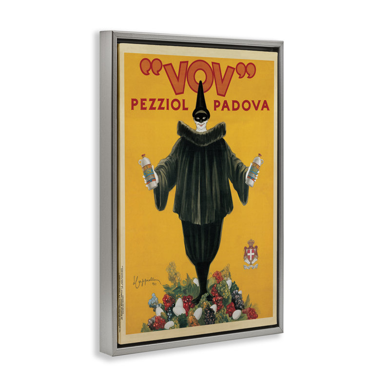  Vintage Drink Poster Framed Floater Canvas by Vintage Poster, H 31 po x l 21 po, Cadre flottant gris lustré