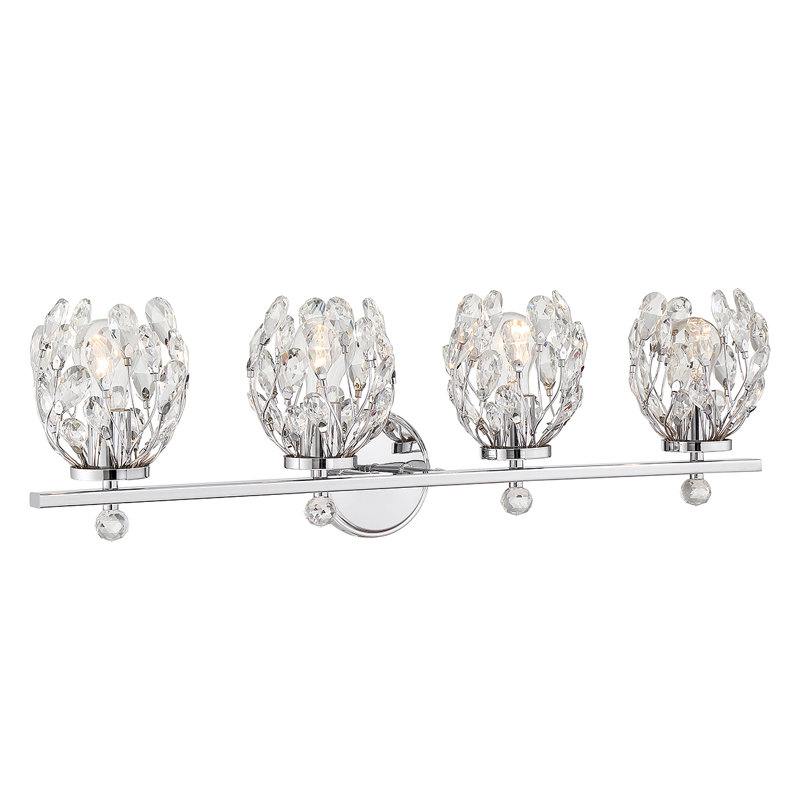 Sandiacre 4-Light Vanity Light in Matte Black, Matte Black, 9.5" H x 31" W x 31" D, 4 Lights