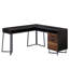 Bureau en L, finition noyer foncé