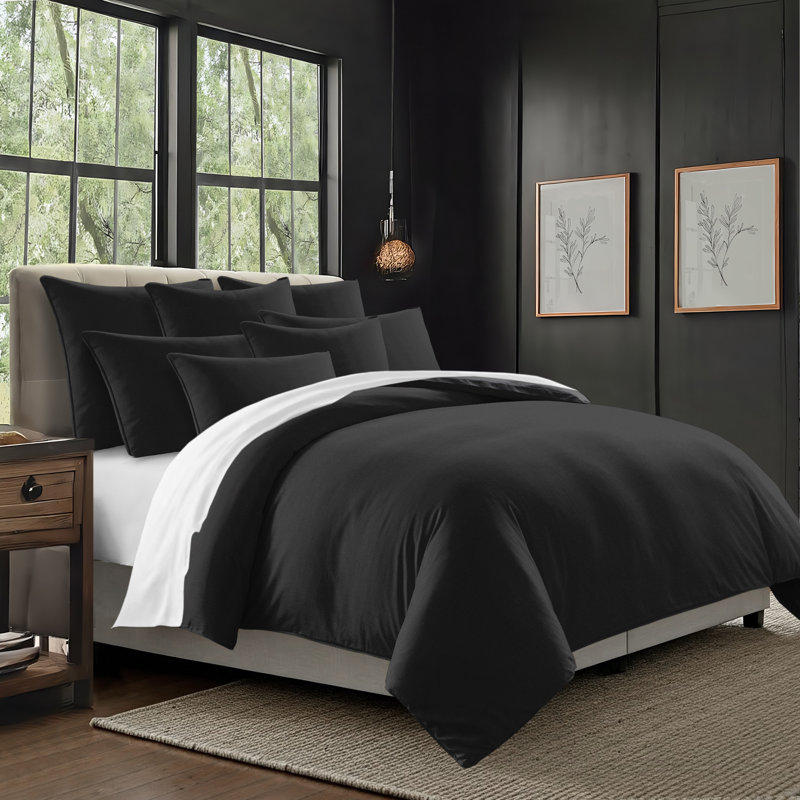 Ensemble d'édredon 8 pièces Elsie, California King Comforter + 7 Additional Pieces, Ebony