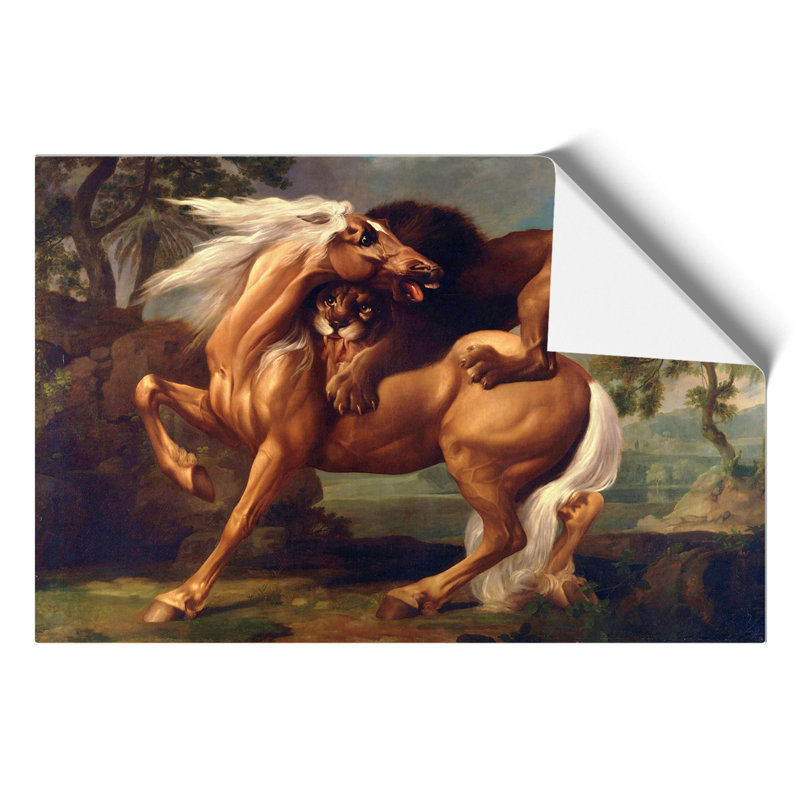 Lion Attacking a Horse by George Stubbs - Frameless Print, 30cm H x 42cm W x 0.1cm D