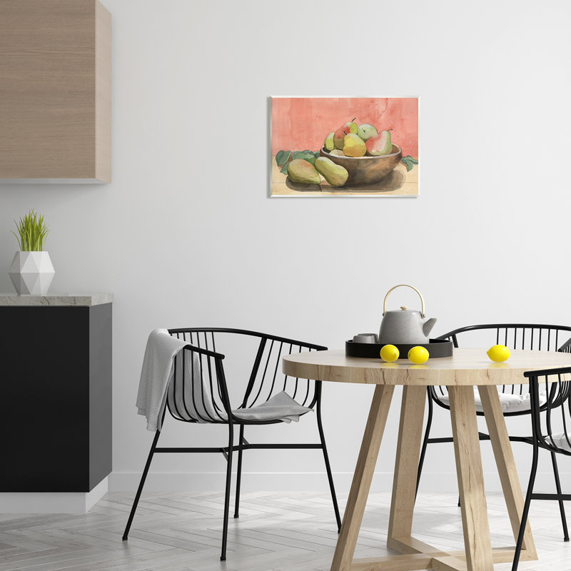 Ba-994-Wood " Watercolor Pears Still Life " by Alicia Longley Painting Print, 13" H x 19" W x 0.5" D