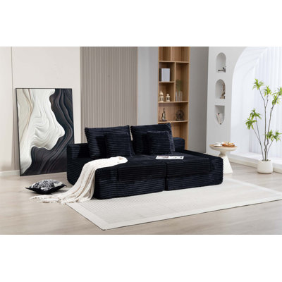 Méridienne double, canapé-lit moelleux Cloud, canapé Cloud désossé rembourré avec siège profond, sans assemblage, idéal pour les espaces de vie et de lecture