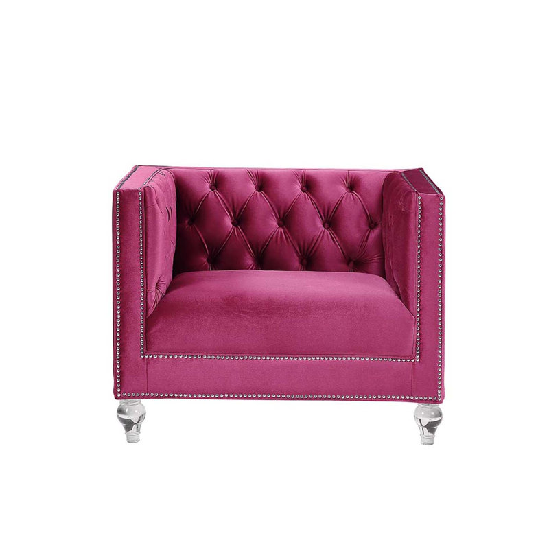 Chaise Heibero, velours bourgogne