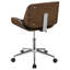 Chaise de bureau noire avec base en noyer et accoudoirs pivotants réglables