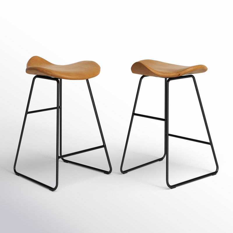 Tabouret de bar et de comptoir Younts, Tabouret de comptoir (siège d'une hauteur de 24 p, Brun