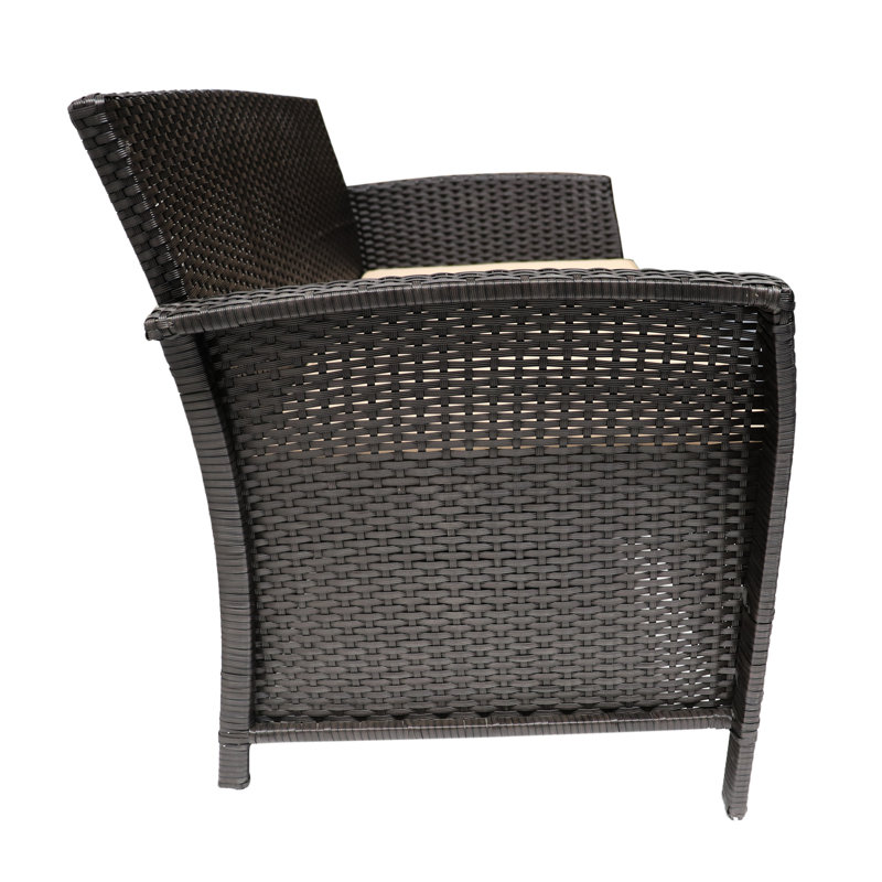 Extérieur 4 pièces St - Brun + brun clair, fauteuil relaxant avec causeuse fonctionnelle