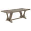 Table de salle à manger Elia avec base à tréteaux, gris acacia 82 pouces