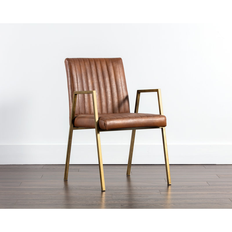 Fauteuil en similicuir, Simili cuir brun clair