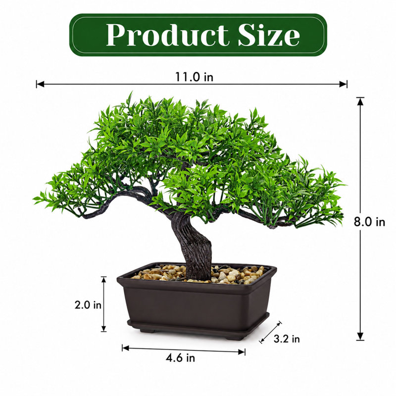 Bonsaï artificiel 8 "avec base en galets