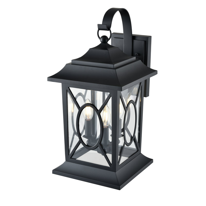 Applique murale d'extérieur 3 lumières Lark Manor ™ Creskin en noir thermolaqué