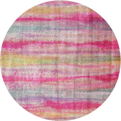Tapis rose/vert contemporain
