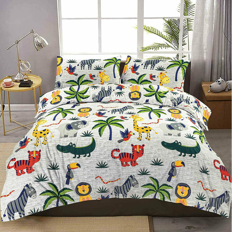 Warlick Animal Print Duvet Cover Set with Pillowcases, Double Duvet Cover + 2 Standard Pillowcases