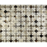 Mies Cowhide Geometric Area Rug in Gray/Beige