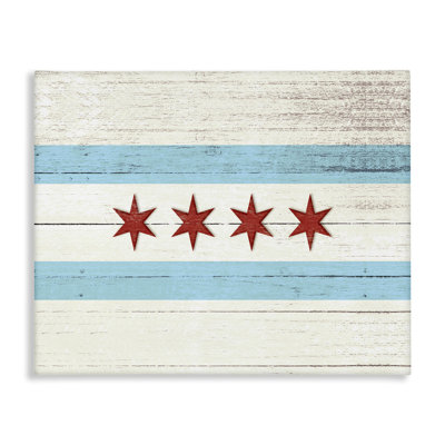 «Chicago Flag Distress Wood Look», impression