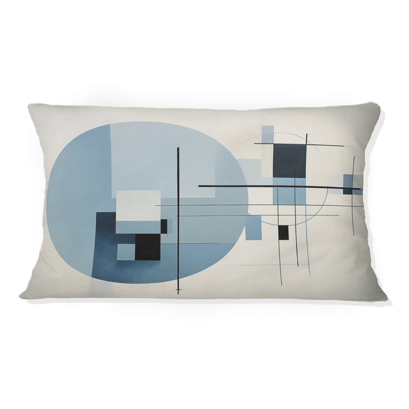 Coussin décoratif gris à motif géométrique I