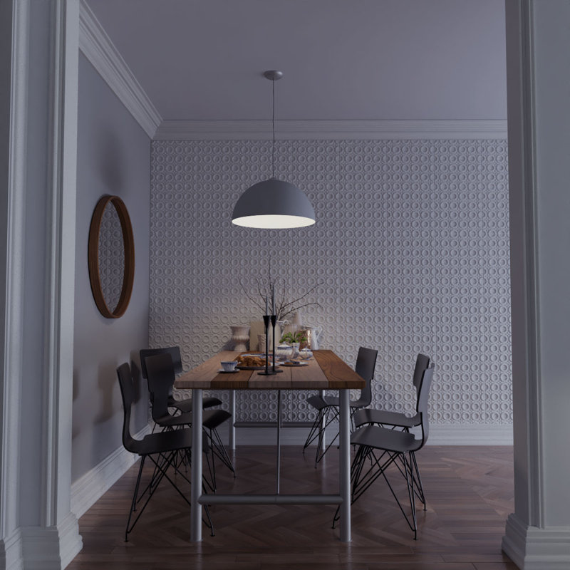 White Geometric Textured 3D PVC Wall Panels, 50-Pack
